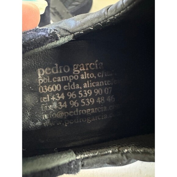 Pedro Garcia Lady Stack Rizzo Blue Nylon Suede Lace Up Italian Ankle Boots US 7 - Picture 9 of 12